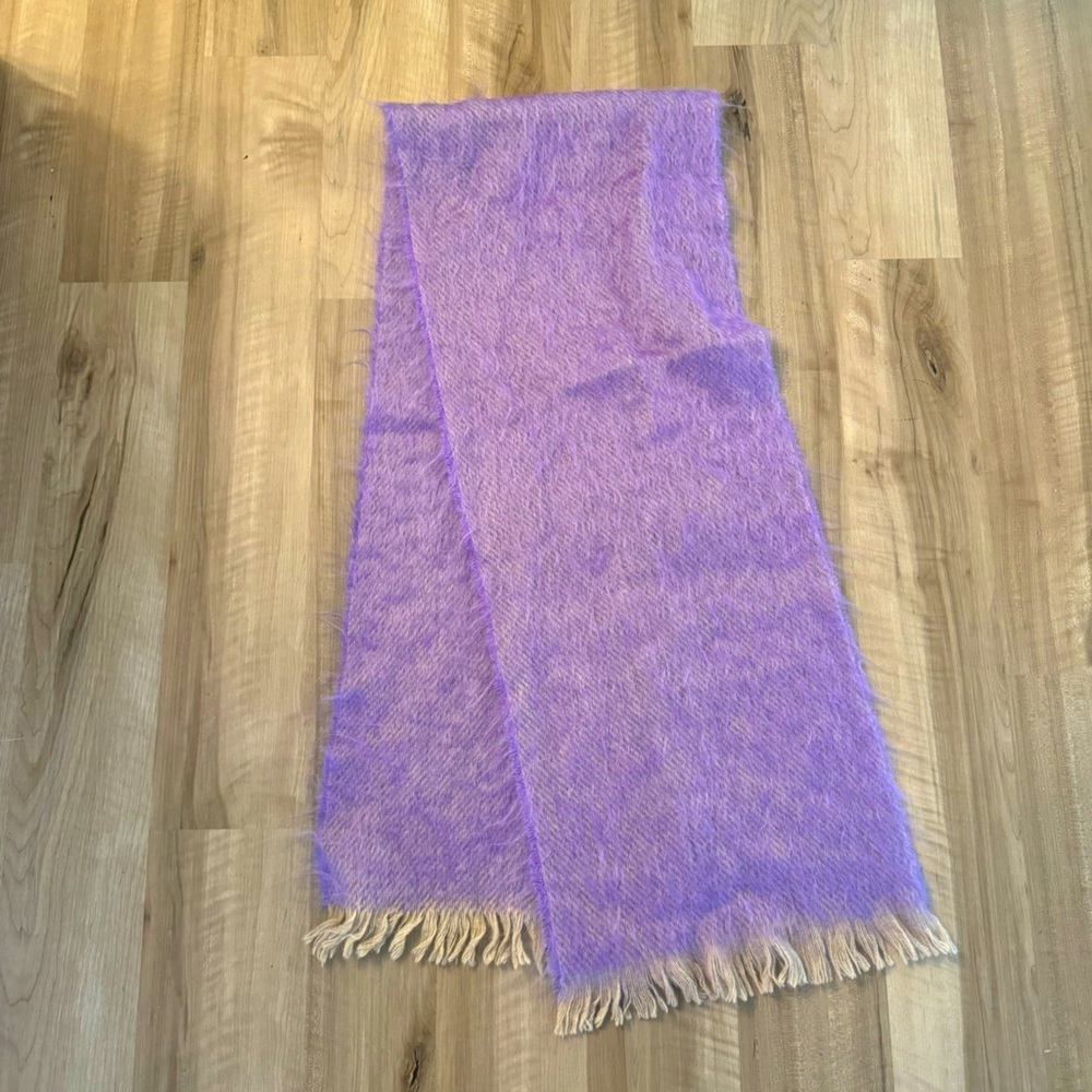 Neisha Crosland London Mohair & Wool Blend Purple Scarf